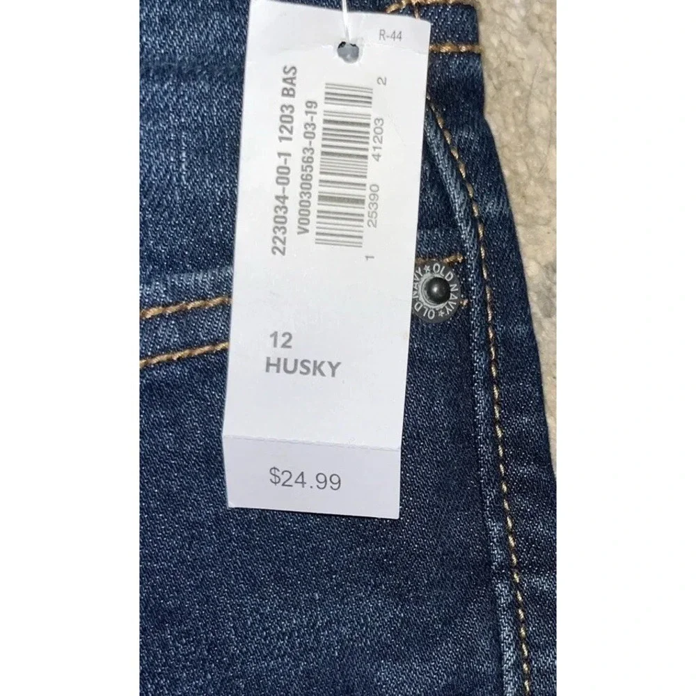 New Old Navy Youth Boys‎  Boot Cut Blue Jeans Sz 12 Husky Adjustable Waist